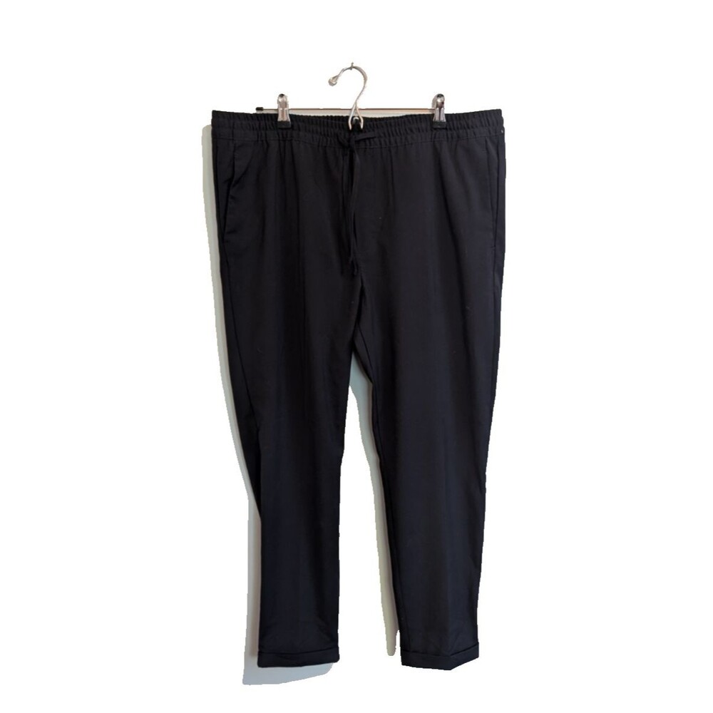 H&M Men's Pants Slim Fit Pull On Elastic Waist Drawstring Dark Blue Size XL NWT